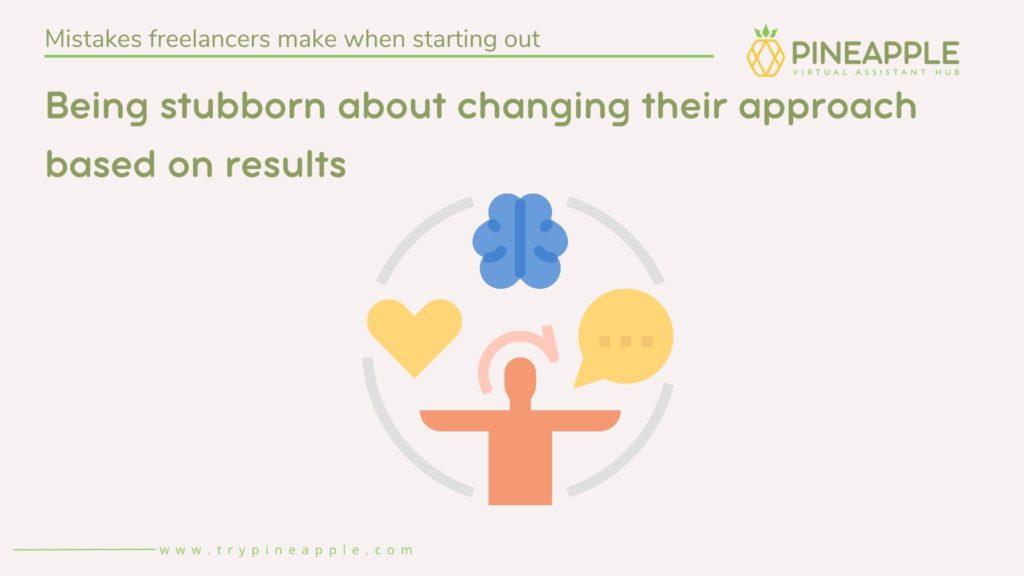 mistakes freelancers make - being stubborn about changing their approach based on results