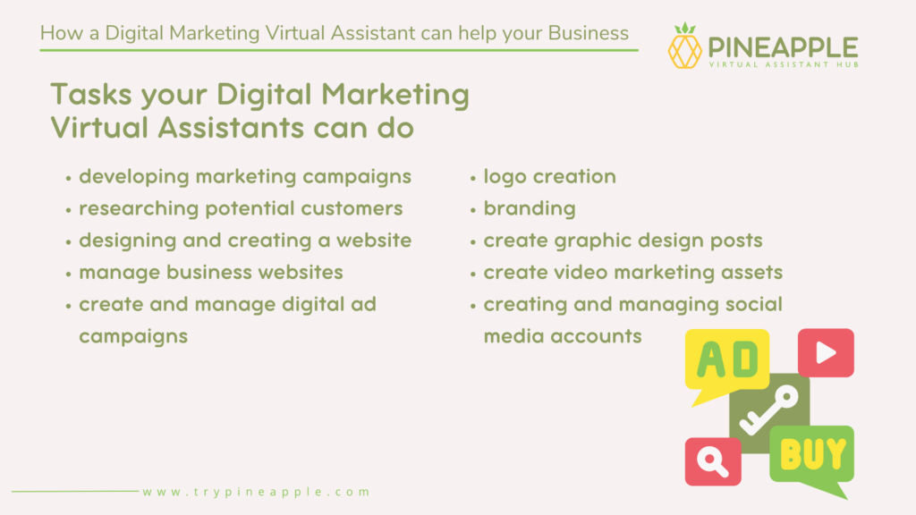digital marketing virtual assistant tasks