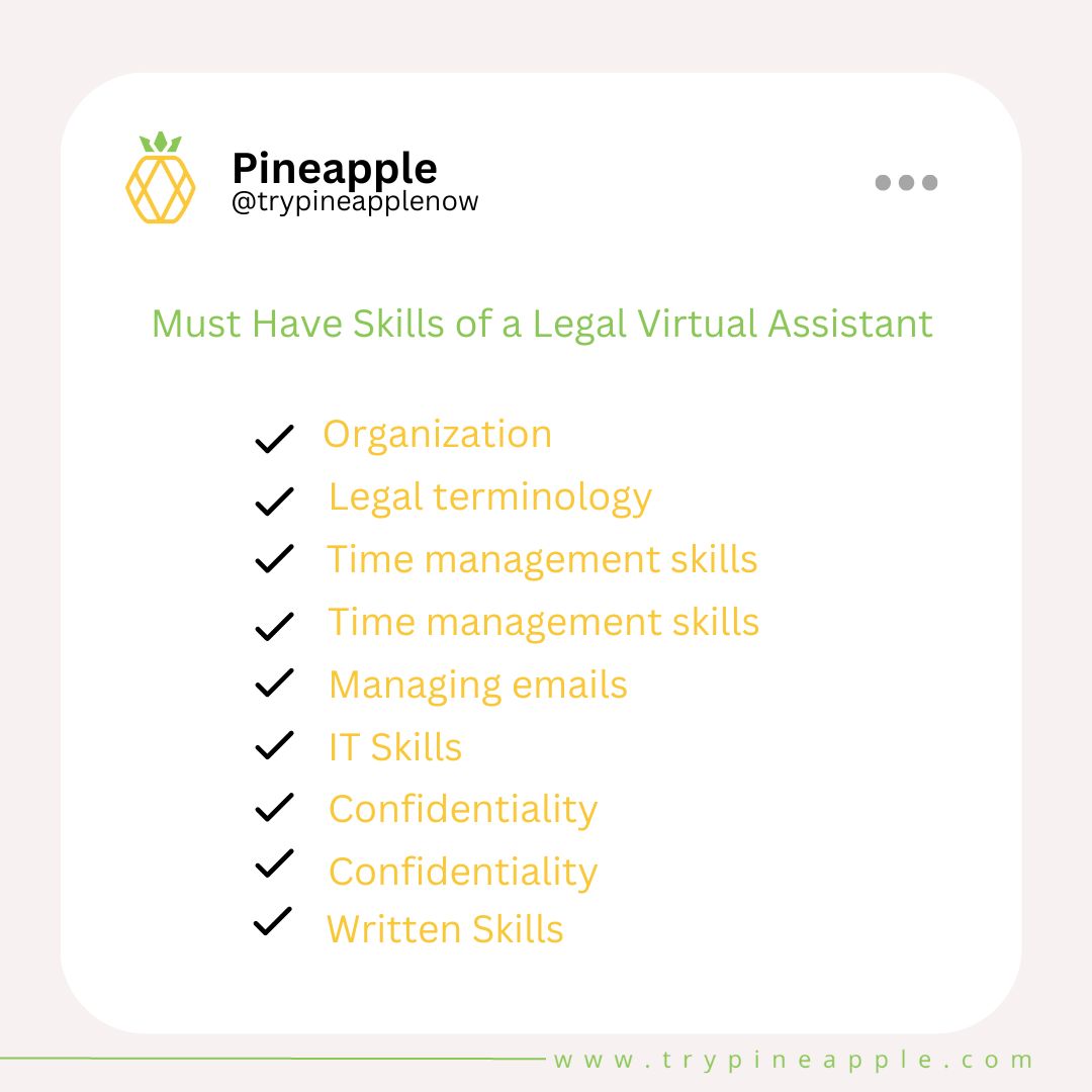 must have skills of a legal virtual assistant