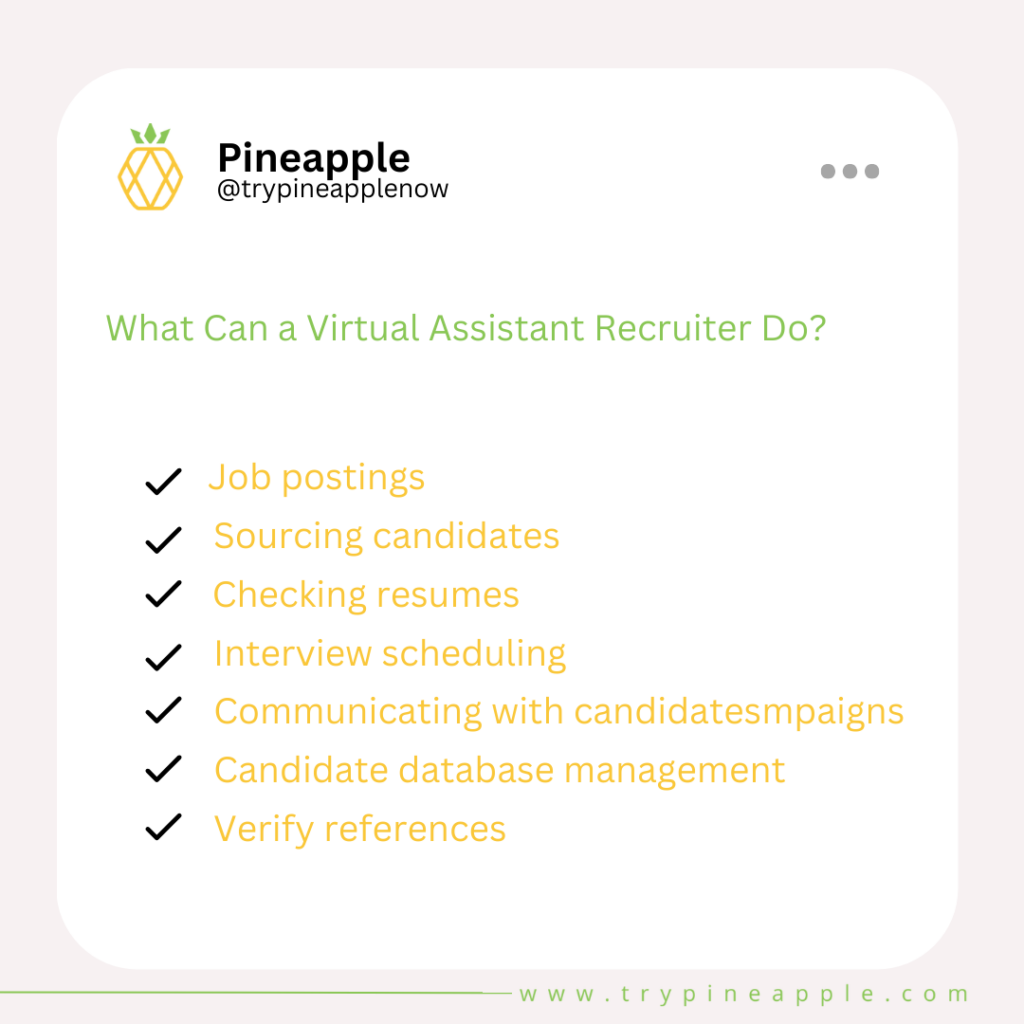 What Can a Virtual Assistant Recruiter Do?