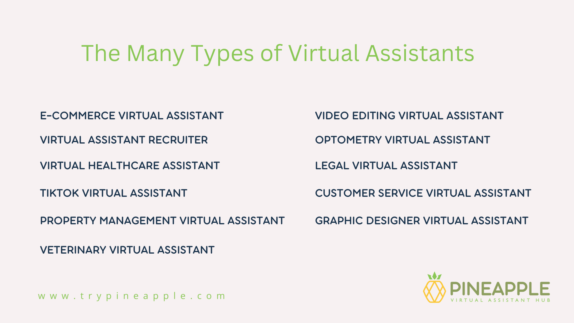 11 Types of Virtual Assistants Pineapple Virtual Assistant Hub