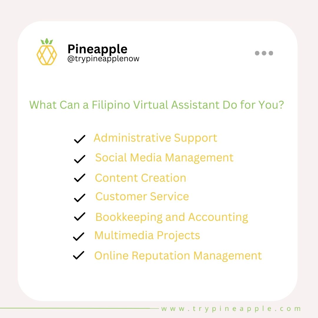 What Can a Filipino Virtual Assistant Do for You