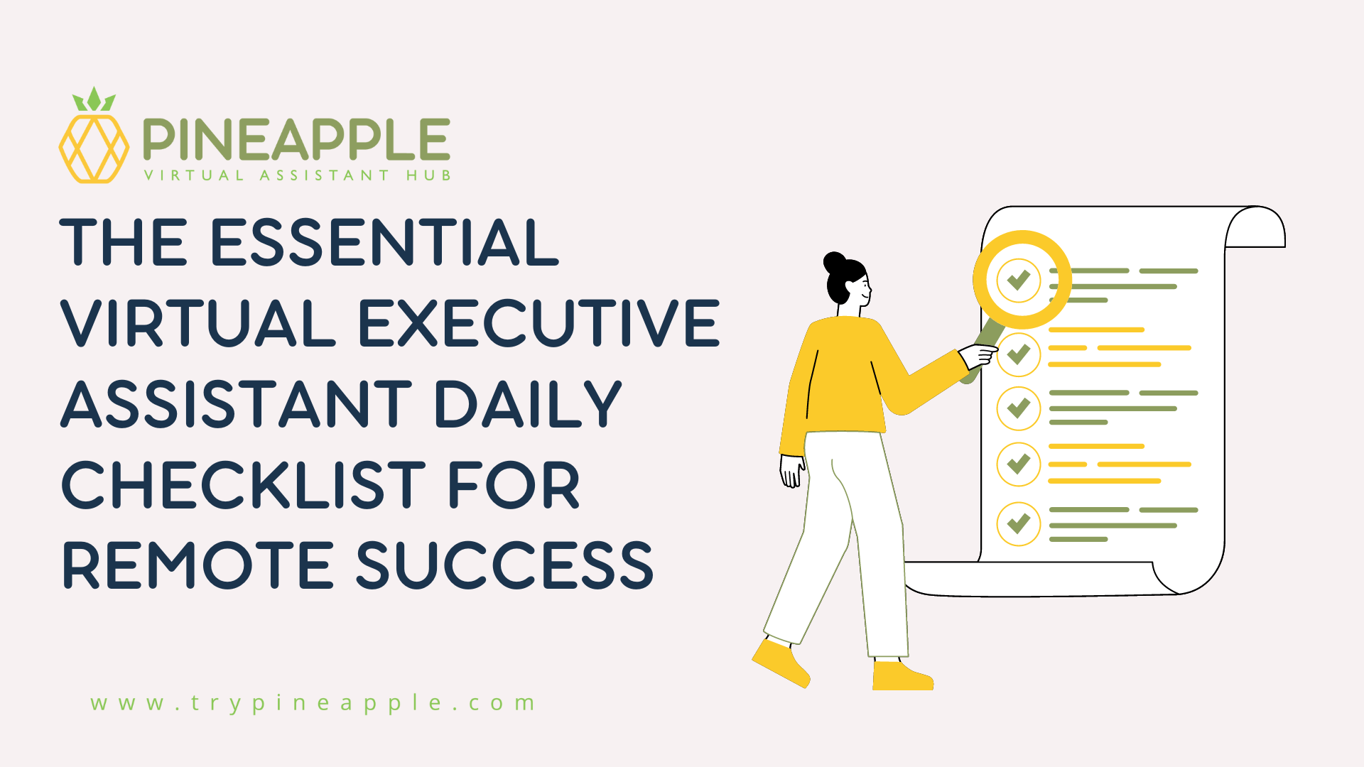 Blog Cover for The Essential Virtual Executive Assistant Daily Checklist For Remote Success Article
