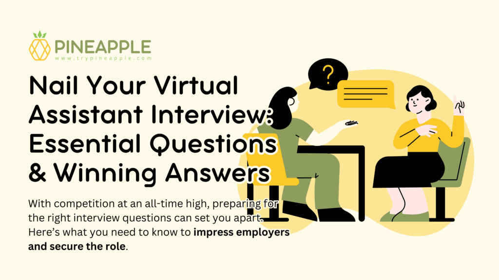 Essential virtual assistant interview questions and answers to help candidates prepare and stand out in a competitive job market.
