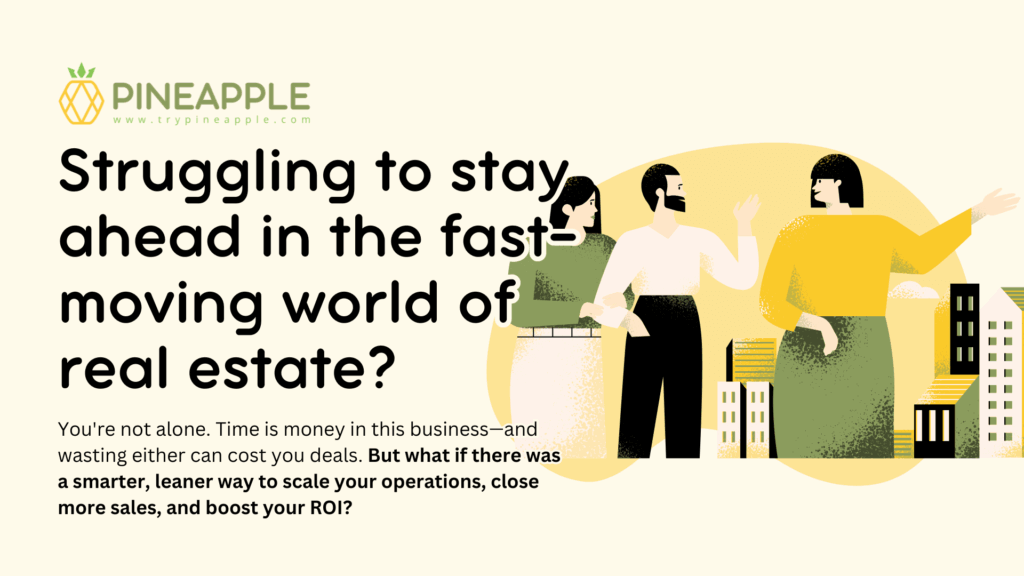 Graphic showing how a real estate virtual assistant helps agents save time, close more sales, and improve ROI